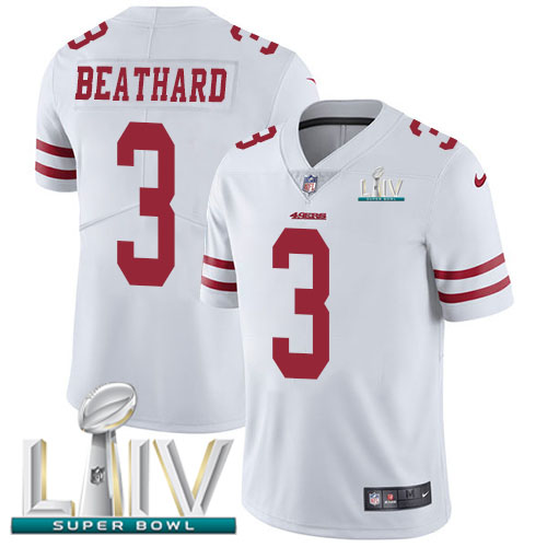 San Francisco 49ers Nike #3 C.J. Beathard White Super Bowl LIV 2020 Men Stitched NFL Vapor Untouchable Limited Jersey->san francisco 49ers->NFL Jersey